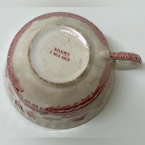 19th Century Vintage  Adams England Pink Willow Transferware Teacup - Picture 9 of 16